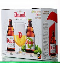 láhev DUVEL Gift Set Discovery Box (2x33 cl) + sklenice